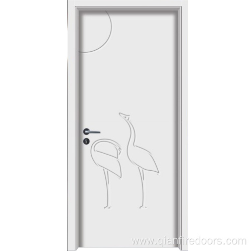flush interior french door swinging white plastic door